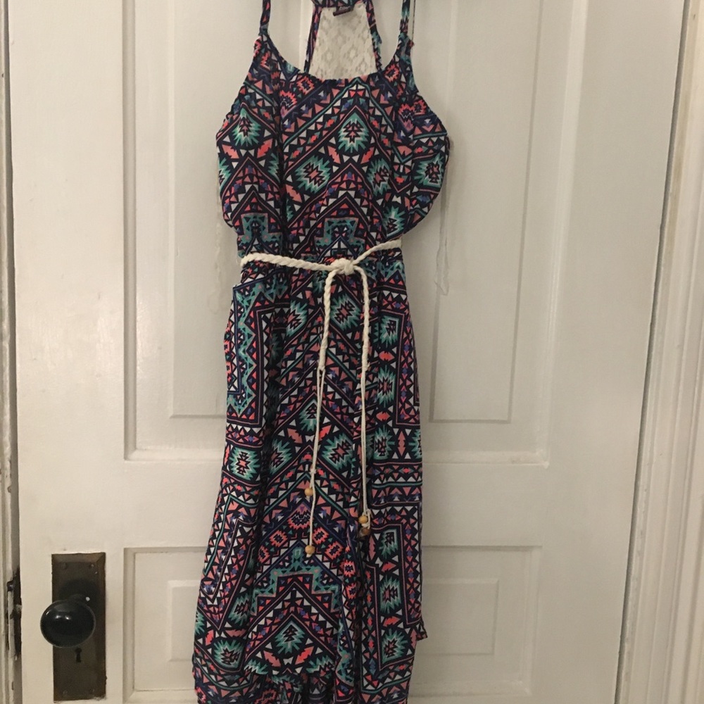bright bohemian girl’s dress with tie